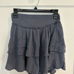 Hollister Charcoal Tiered Mini Skirt
